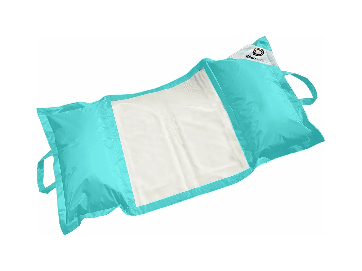 Pouf piscine en Polyester 170x90 cm Bleu caraïbes