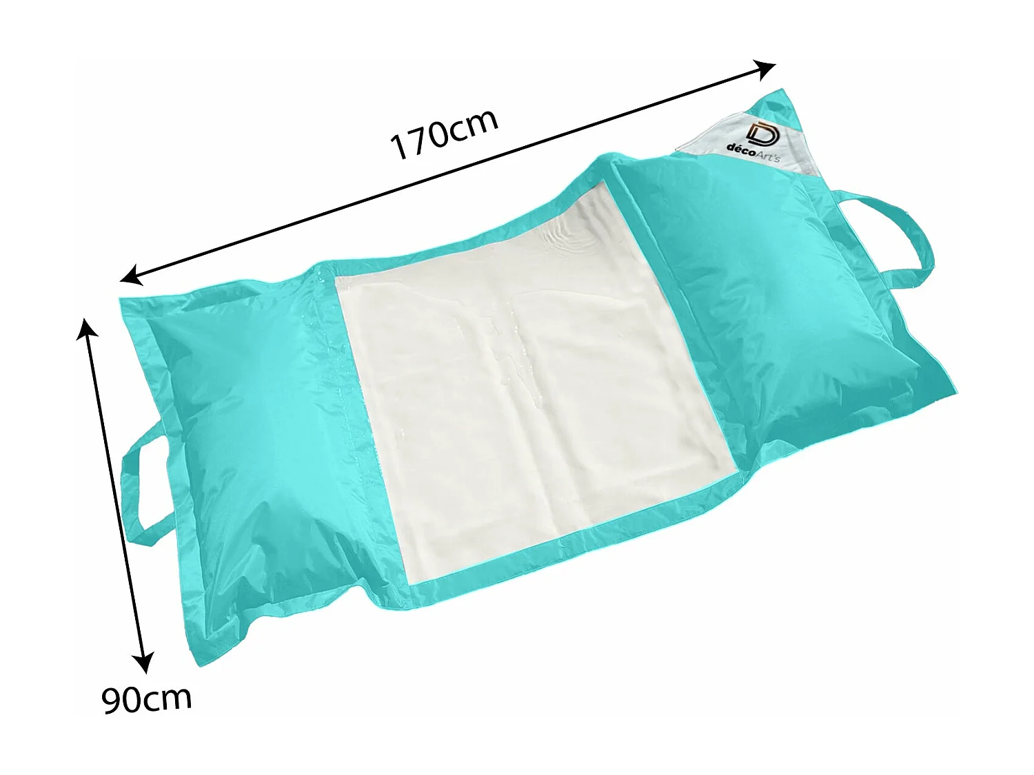 Pouf piscine en Polyester 170x90 cm Bleu caraïbes