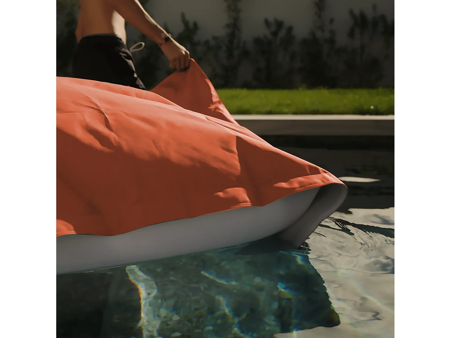 Housse pour Pouf Géant XXL 180x140cm Flottant pour Piscine - Terracotta