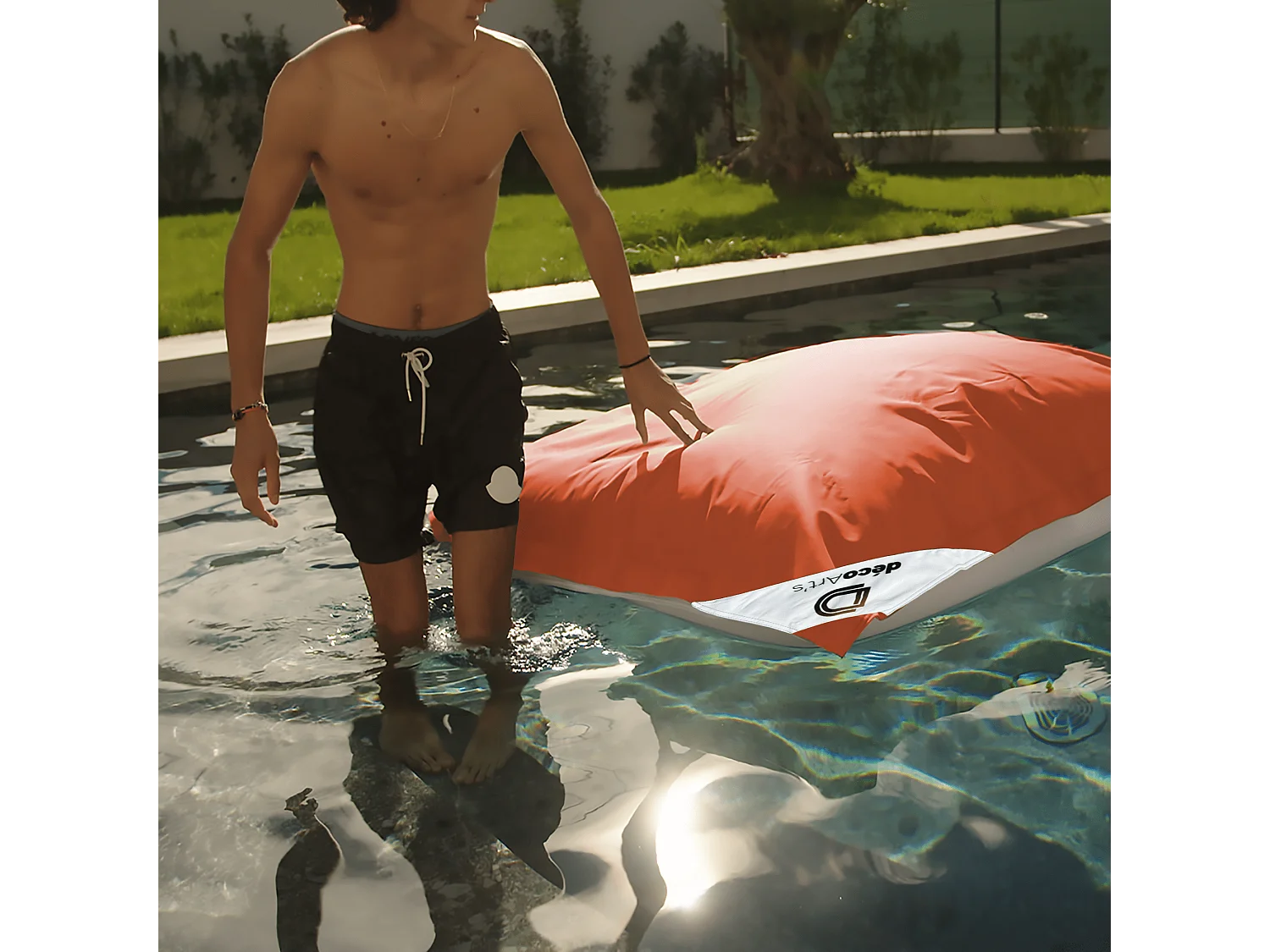 Housse pour Pouf Géant XXL 180x140cm Flottant pour Piscine - Terracotta