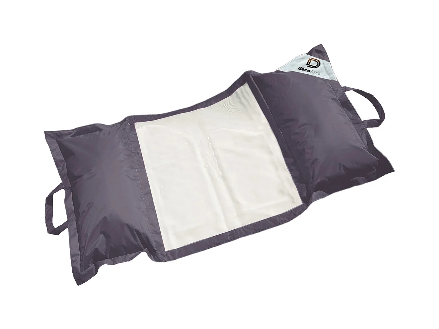 Pouf piscine en Polyester 170x90 cm Gris carbone