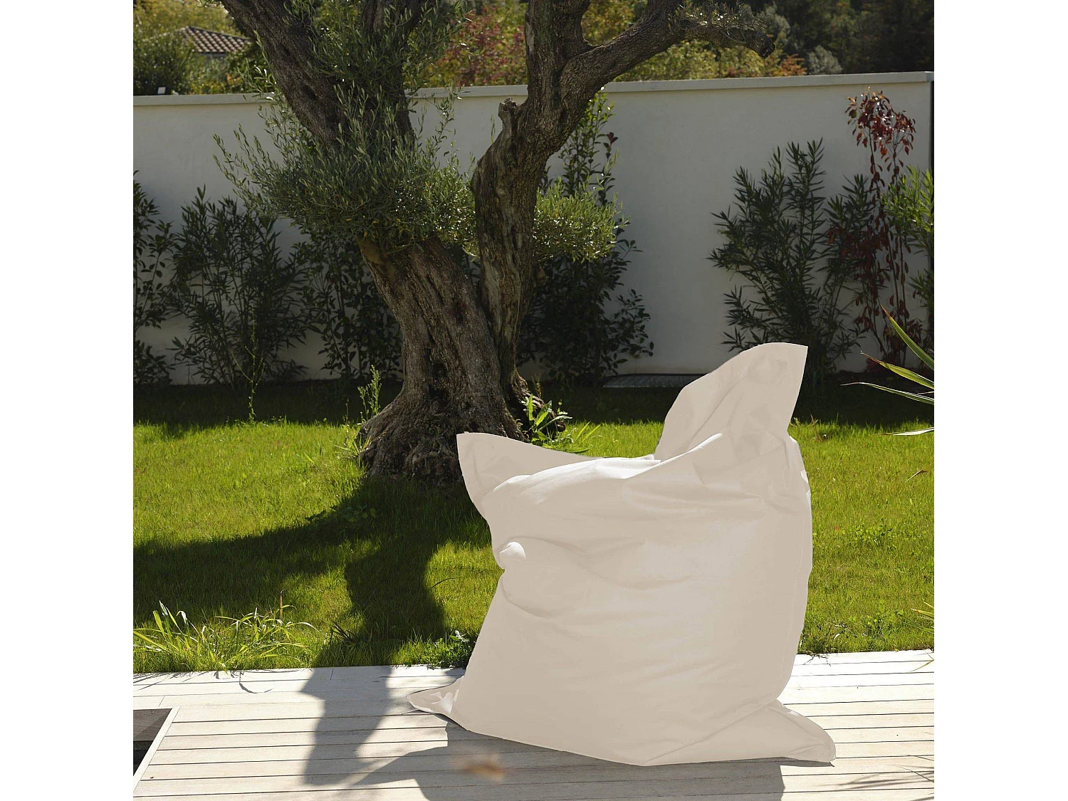 Pouf Géant XXL Intérieur et Extérieur, Déhoussable, Salon, Jardin, Deco Arts Beige