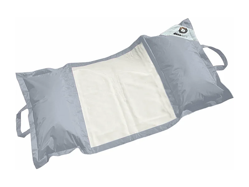 Pouf piscine en Polyester 170x90 cm Gris galet