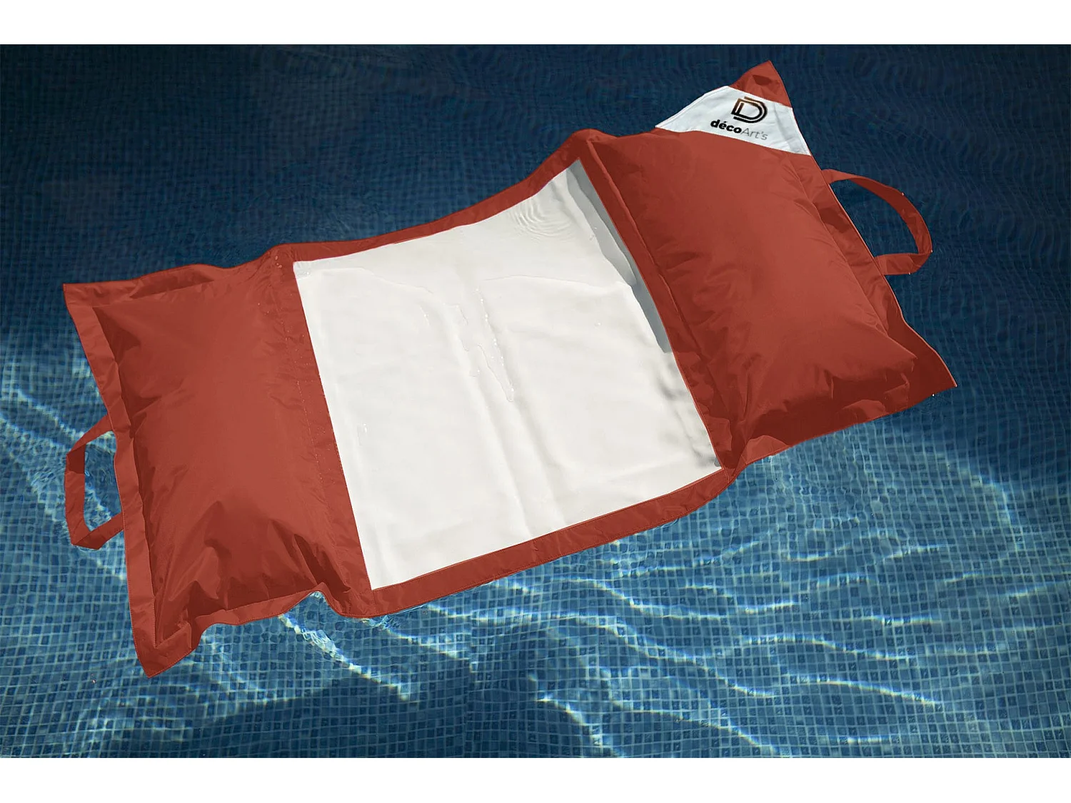 Pouf piscine en Polyester 170x90 cm Terracotta