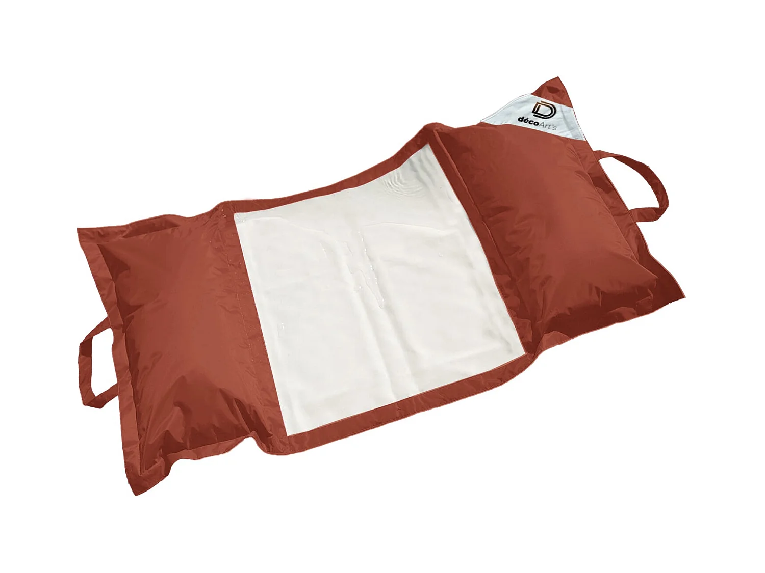 Pouf piscine en Polyester 170x90 cm Terracotta