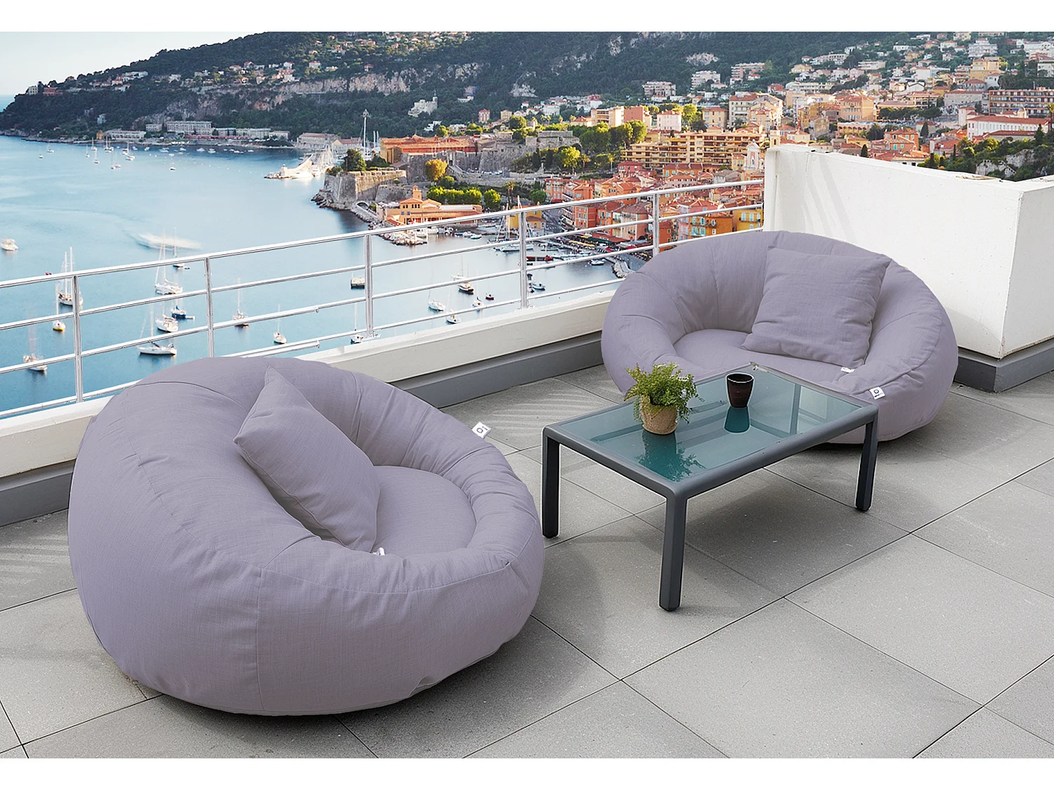 Pouf XXL Flottant pour Piscine 140x120x60 cm Gris galet