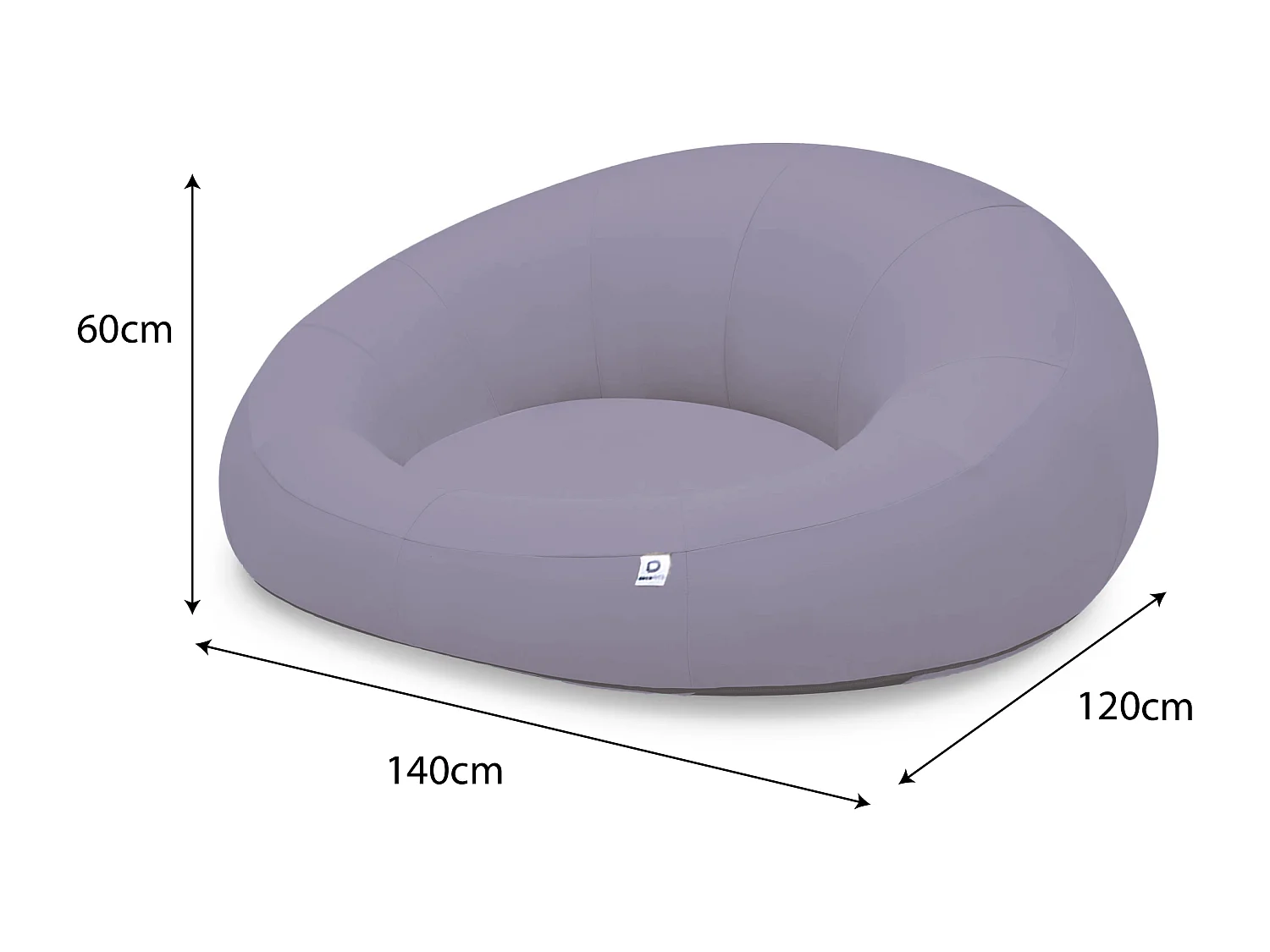 Pouf XXL Flottant pour Piscine 140x120x60 cm Gris galet
