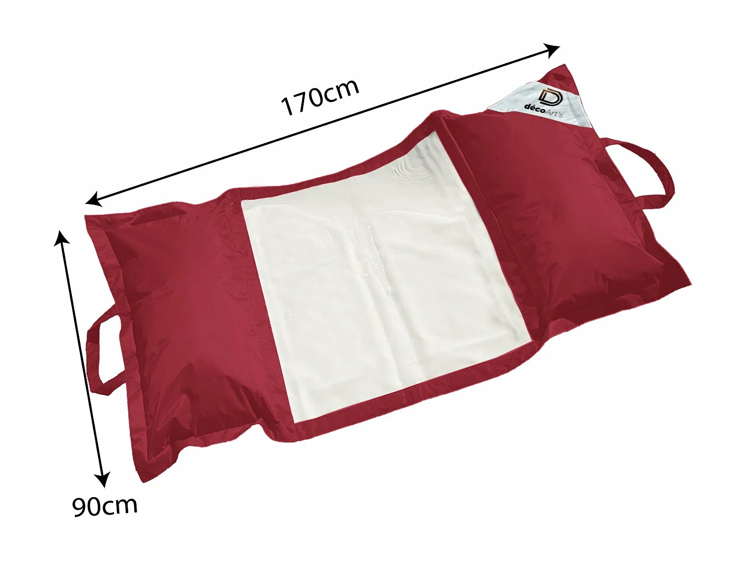 Pouf piscine en Polyester 170x90 cm Rouge piment