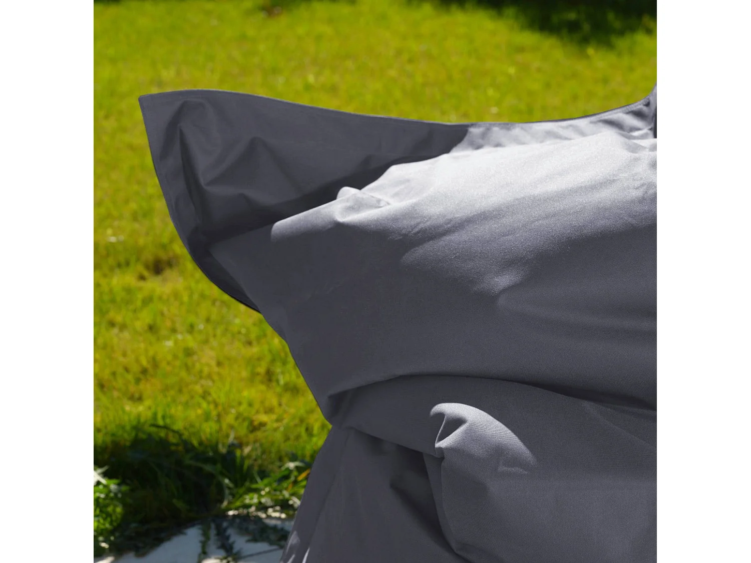 Housse pour Pouf Géant XXL 180x140cm Intérieur et Extérieur - Gris carbone