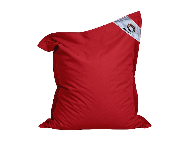 Pouf Géant XXL Intérieur et Extérieur, Déhoussable, Salon, Jardin, Deco Arts Rouge piment