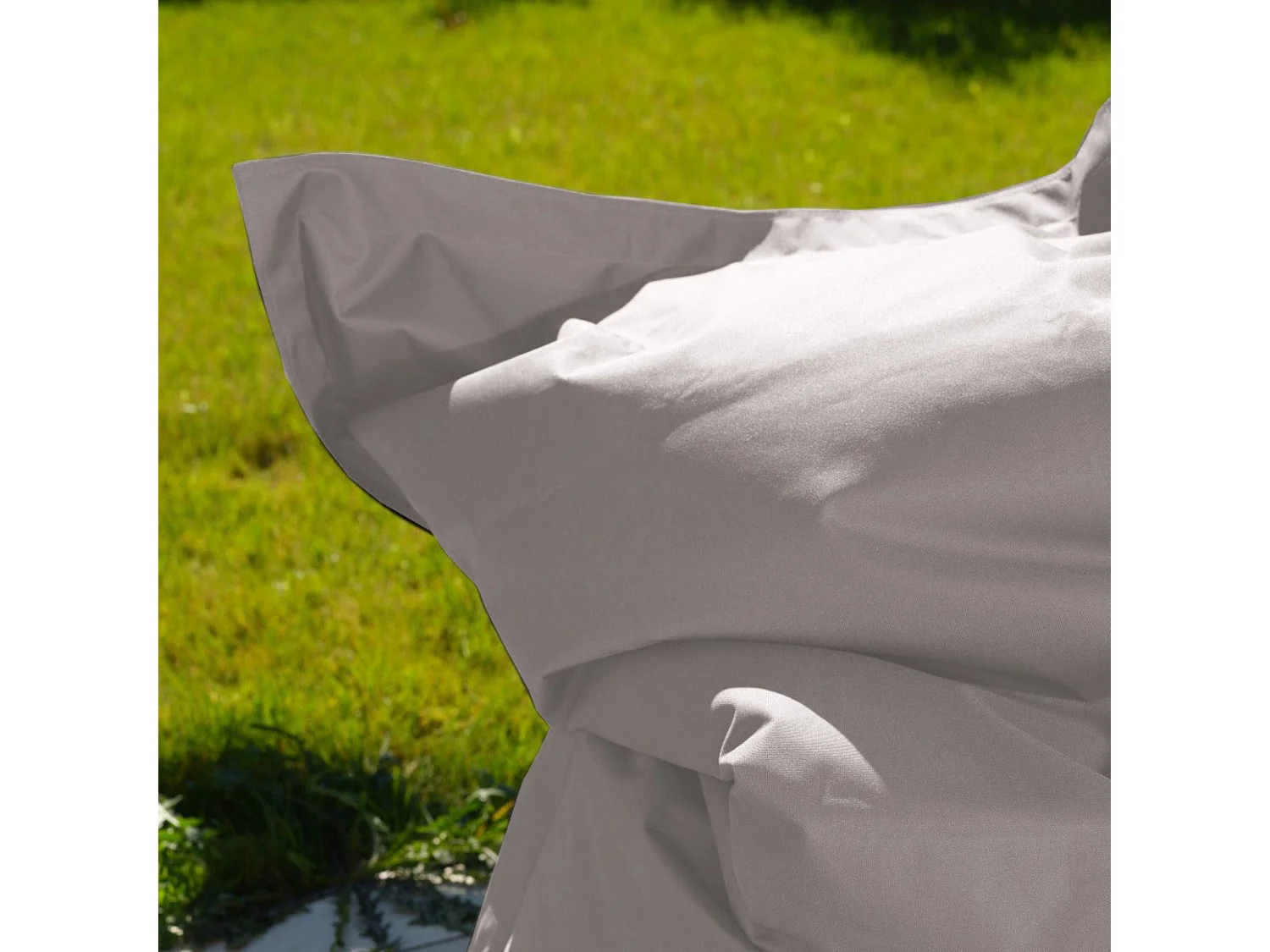 Housse pour Pouf Géant XXL 180x140cm Intérieur et Extérieur - Gris galet