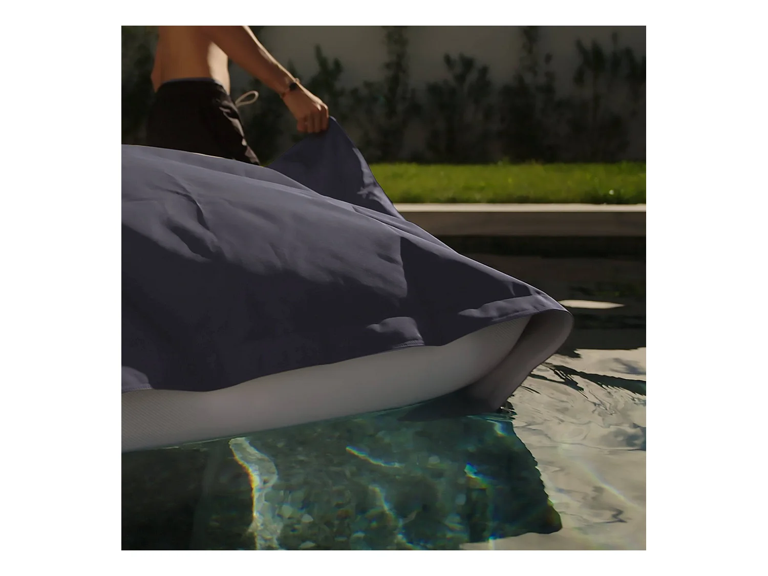 Pouf Géant XXL Déhoussable, Flottant pour Piscine, Deco Arts Gris Carbone