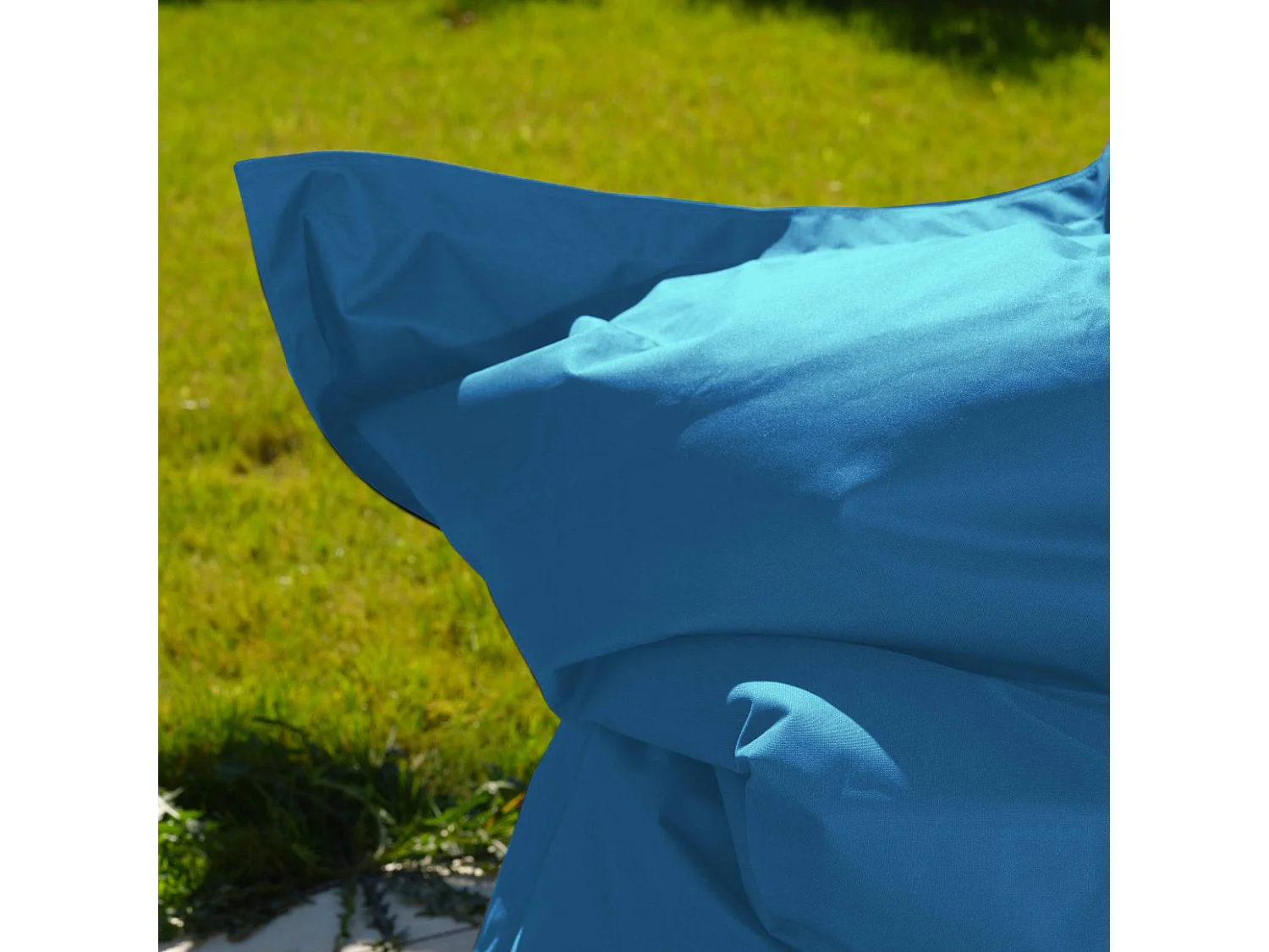 Pouf Géant XXL Intérieur et Extérieur, Déhoussable, Salon, Jardin, Deco Arts Bleu pétrole