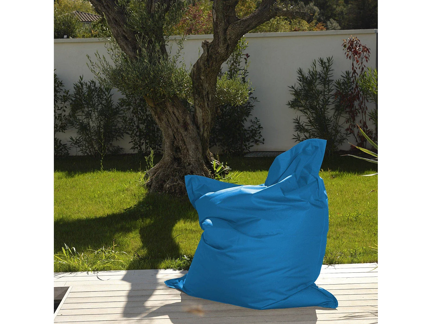Pouf Géant XXL Intérieur et Extérieur, Déhoussable, Salon, Jardin, Deco Arts Bleu pétrole