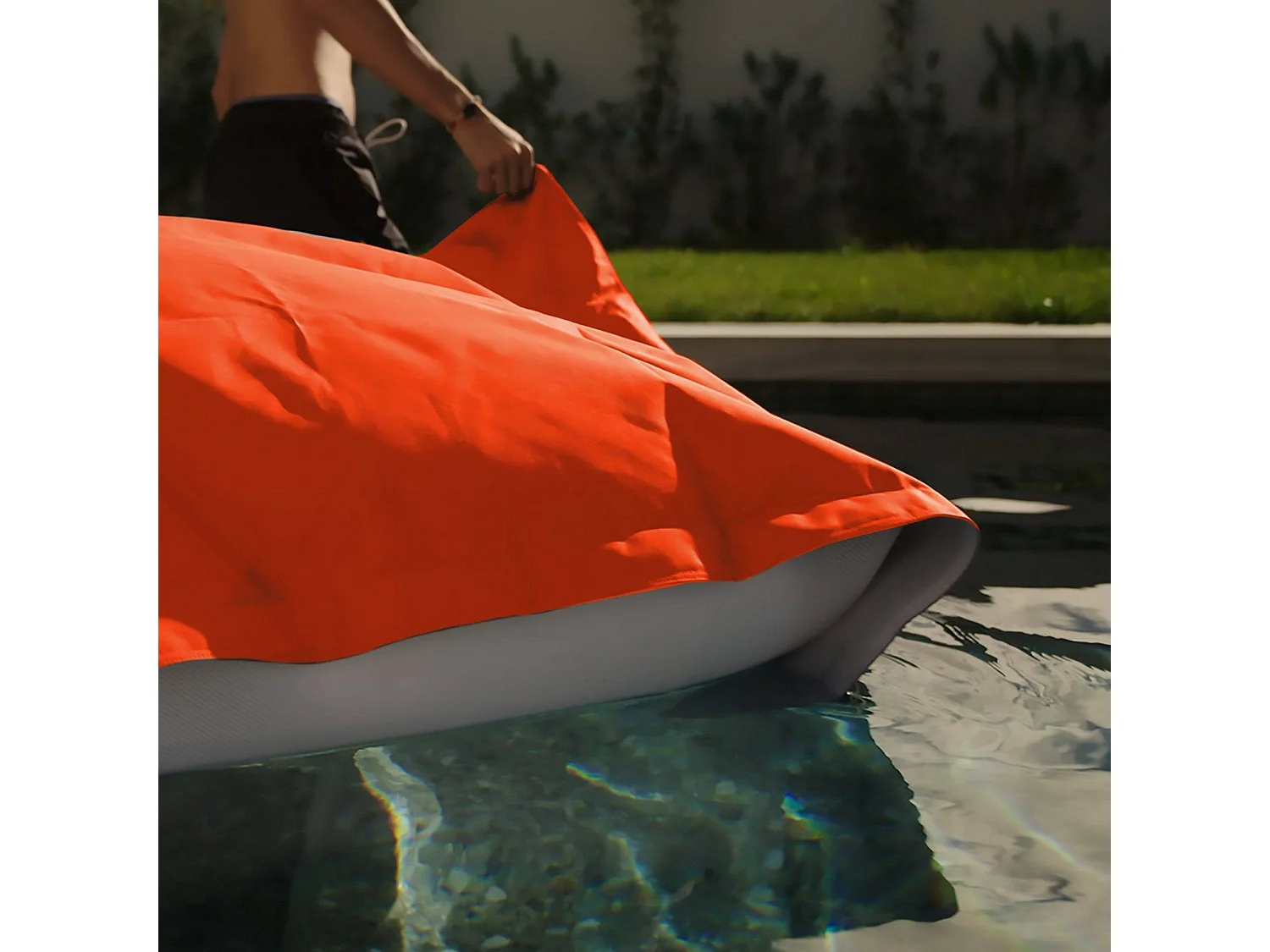 Housse pour Pouf Géant XXL 180x140cm Flottant pour Piscine - Orange