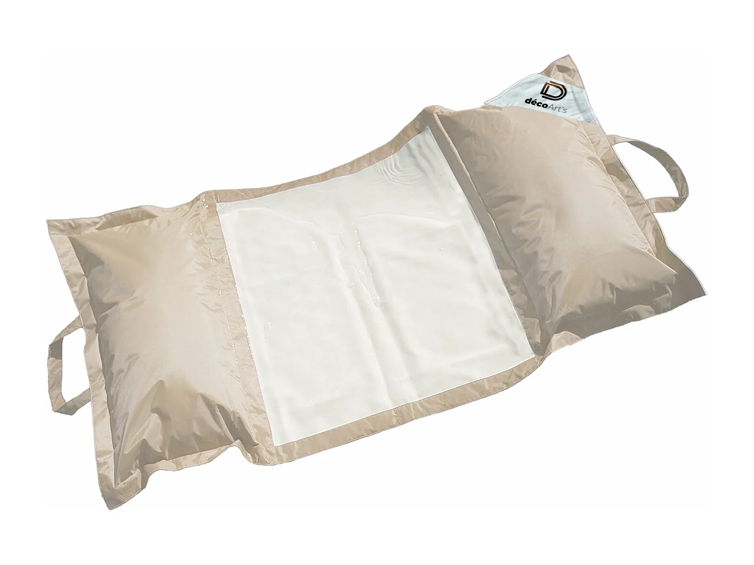 Pouf piscine en Polyester 170x90 cm Beige