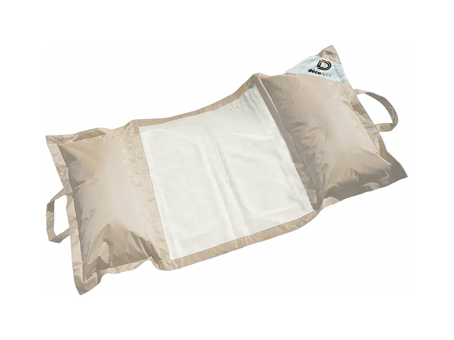 Pouf piscine en Polyester 170x90 cm Beige
