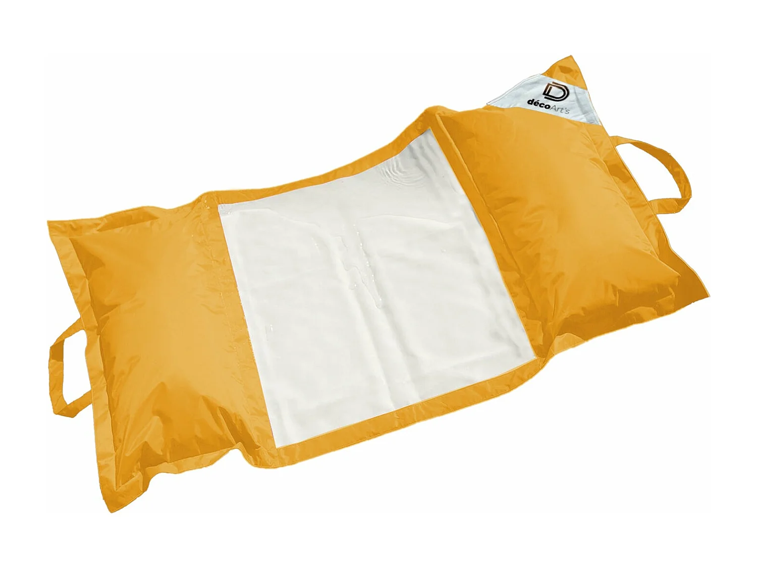 Pouf piscine en Polyester 170x90 cm Jaune miel