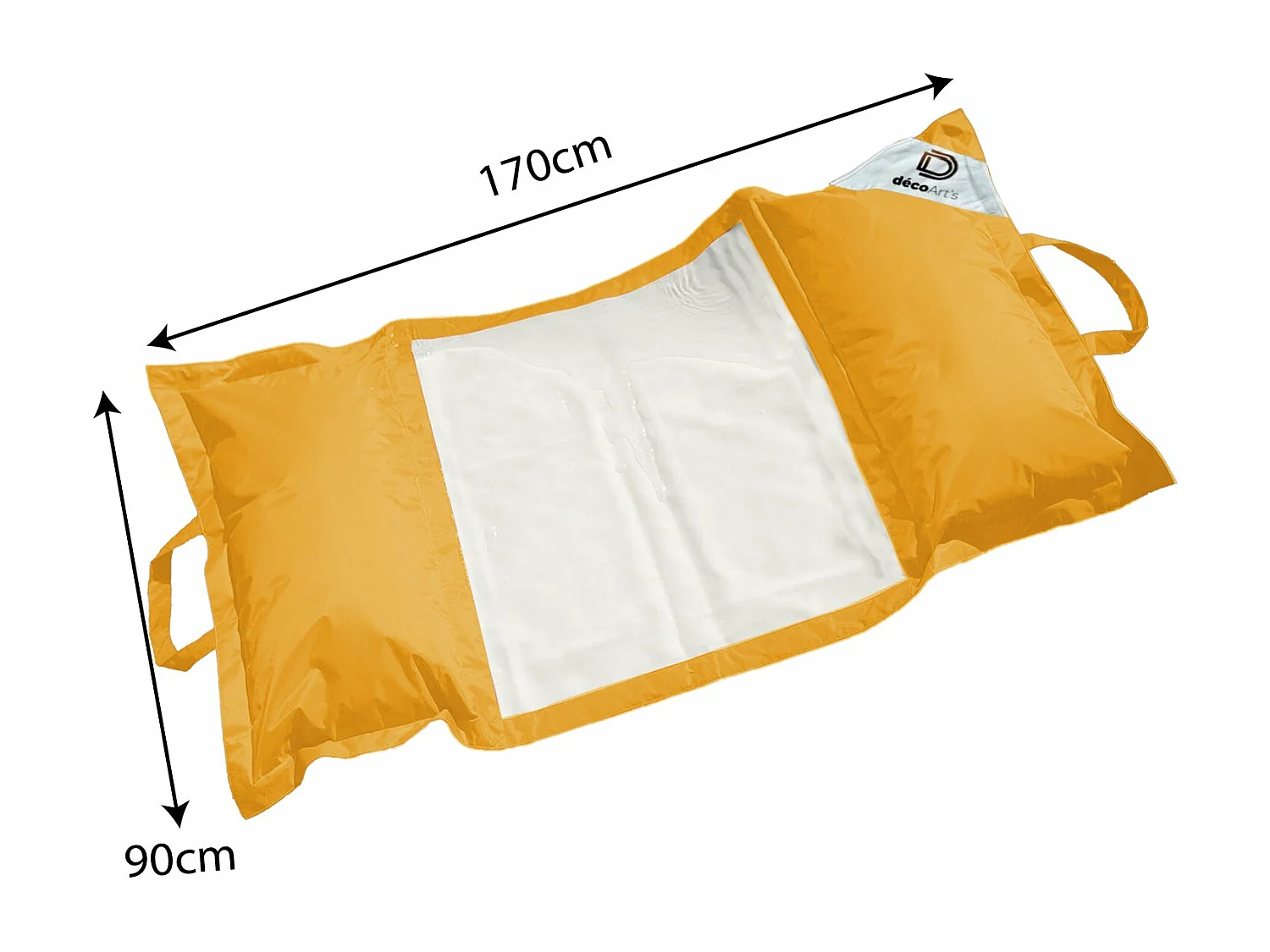 Pouf piscine en Polyester 170x90 cm Jaune miel