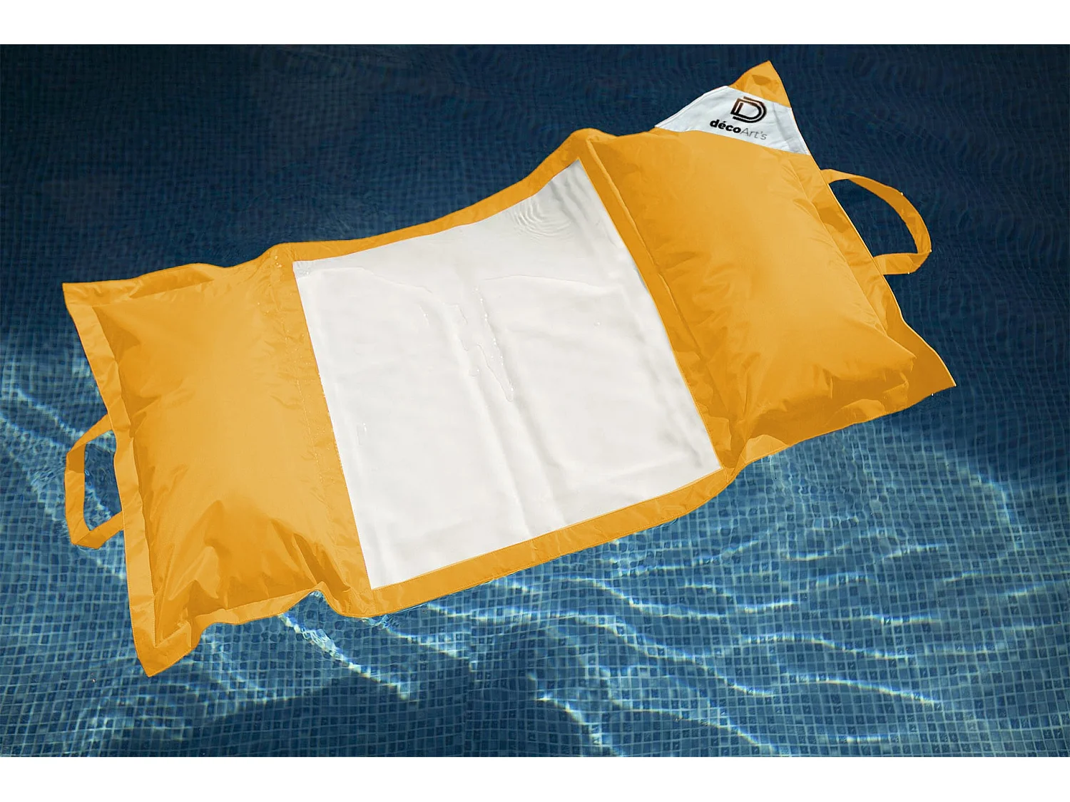 Pouf piscine en Polyester 170x90 cm Jaune miel