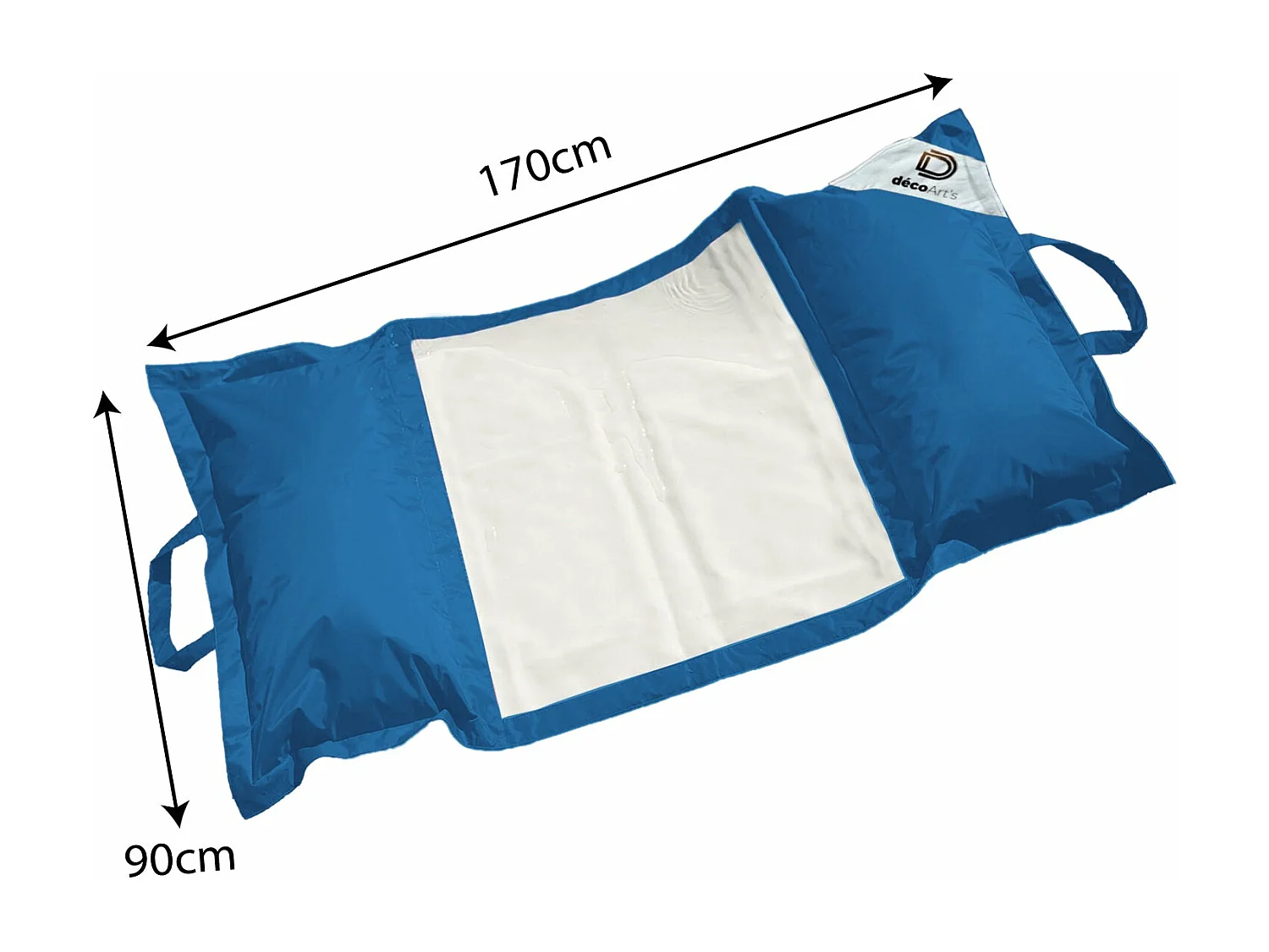 Pouf piscine en Polyester 170x90 cm Bleu pétrole