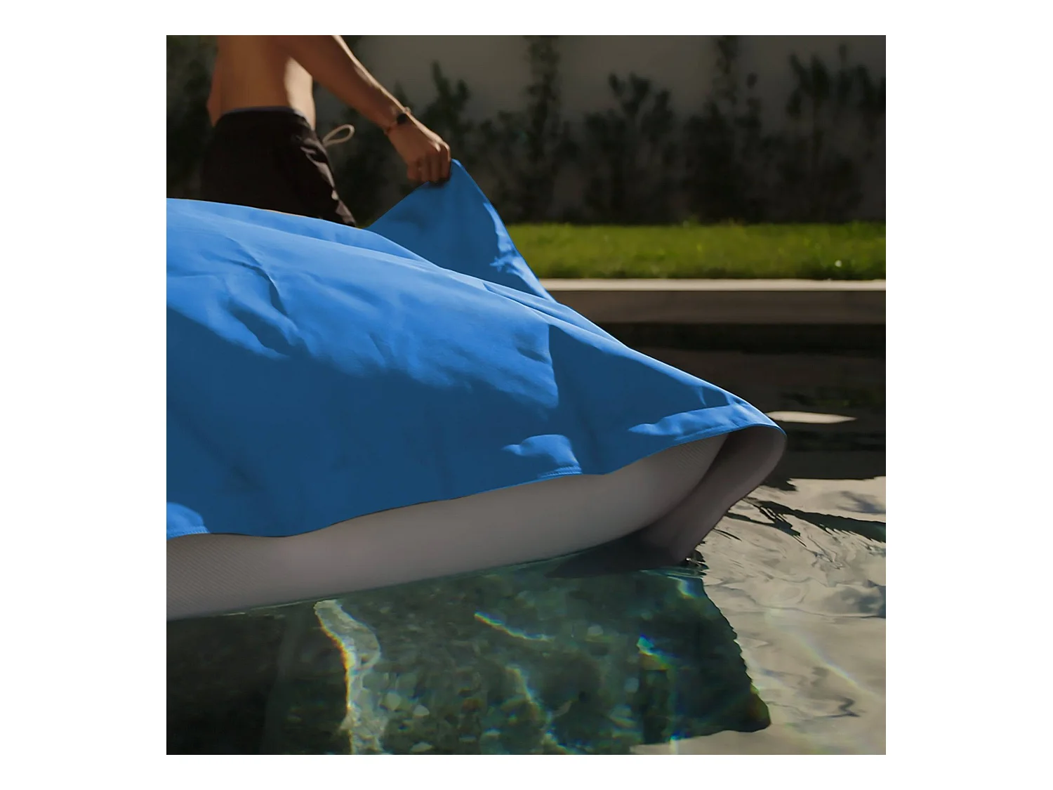 Housse pour Pouf Géant XXL 180x140cm Flottant pour Piscine - Bleu pétrole