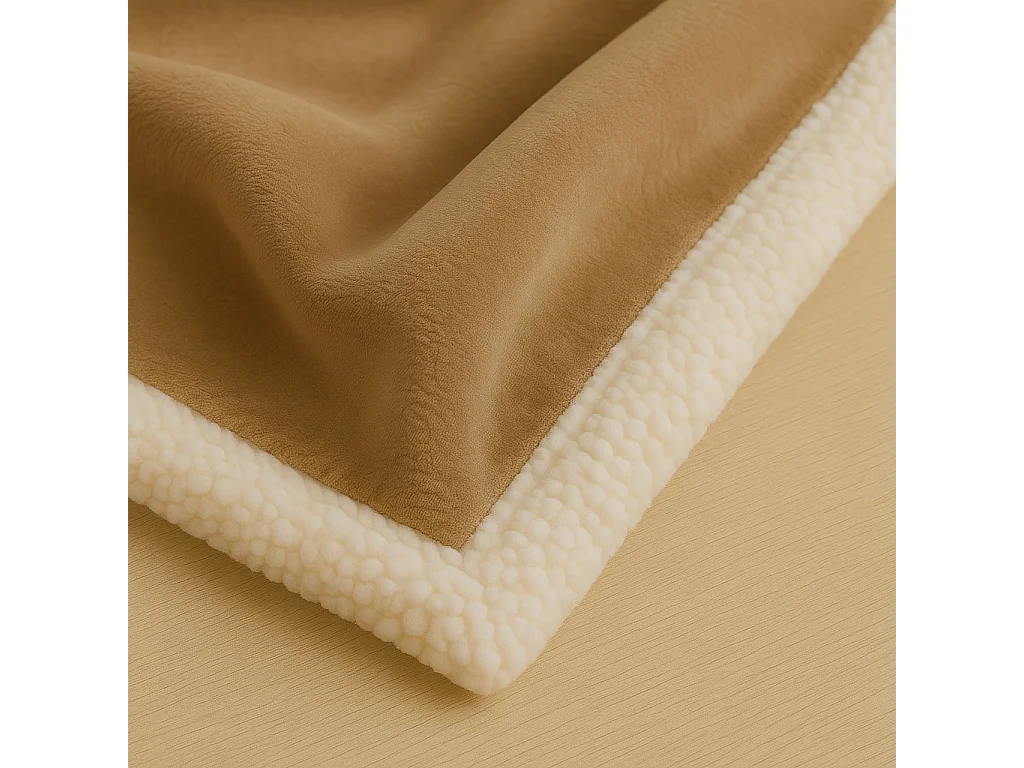 Plaid Sherpa Flanelle 480GSM 200x240 Beige DECO ARTS