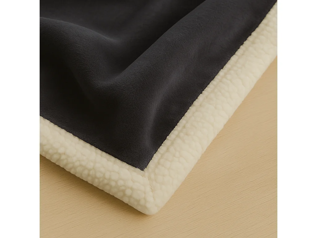 Plaid Sherpa Flanelle 480GSM 200x240 Gris Anthracite DECO ARTS