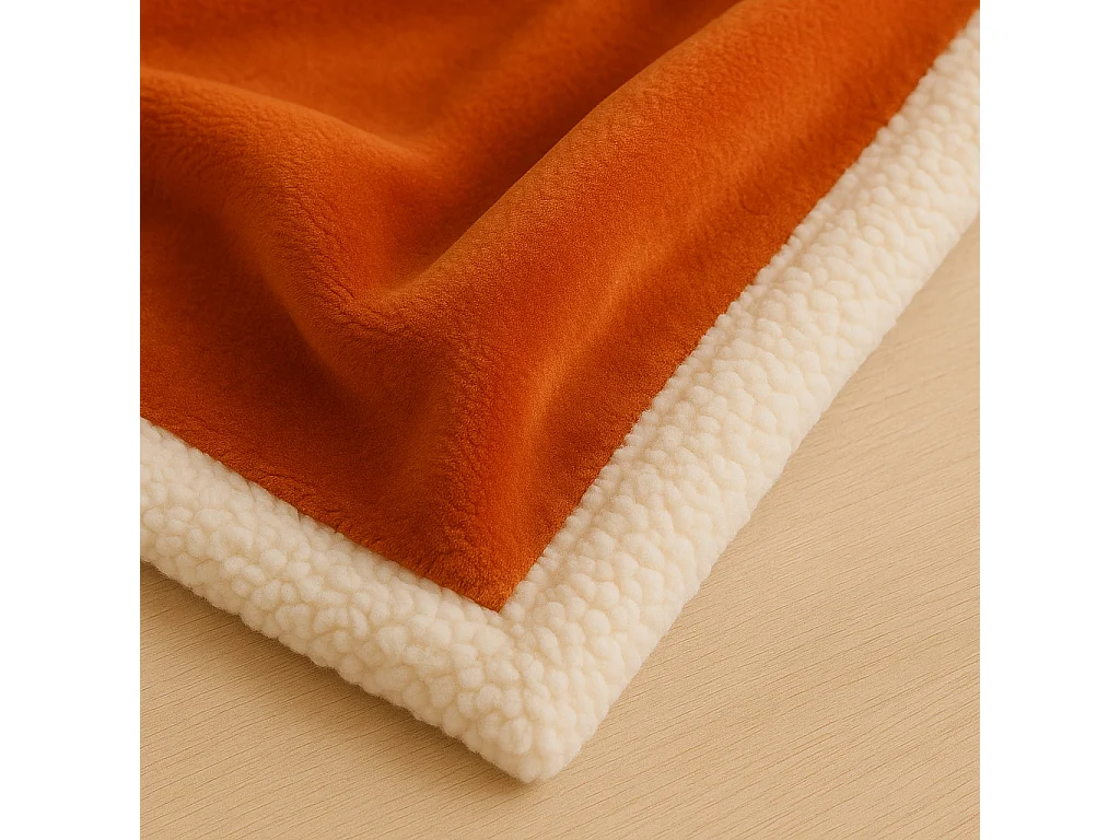 Plaid Sherpa Flanelle 480GSM 150X200 Terracotta DECO ARTS