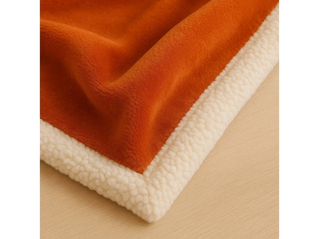 Plaid Sherpa Flanelle 480GSM 150X200 Terracotta