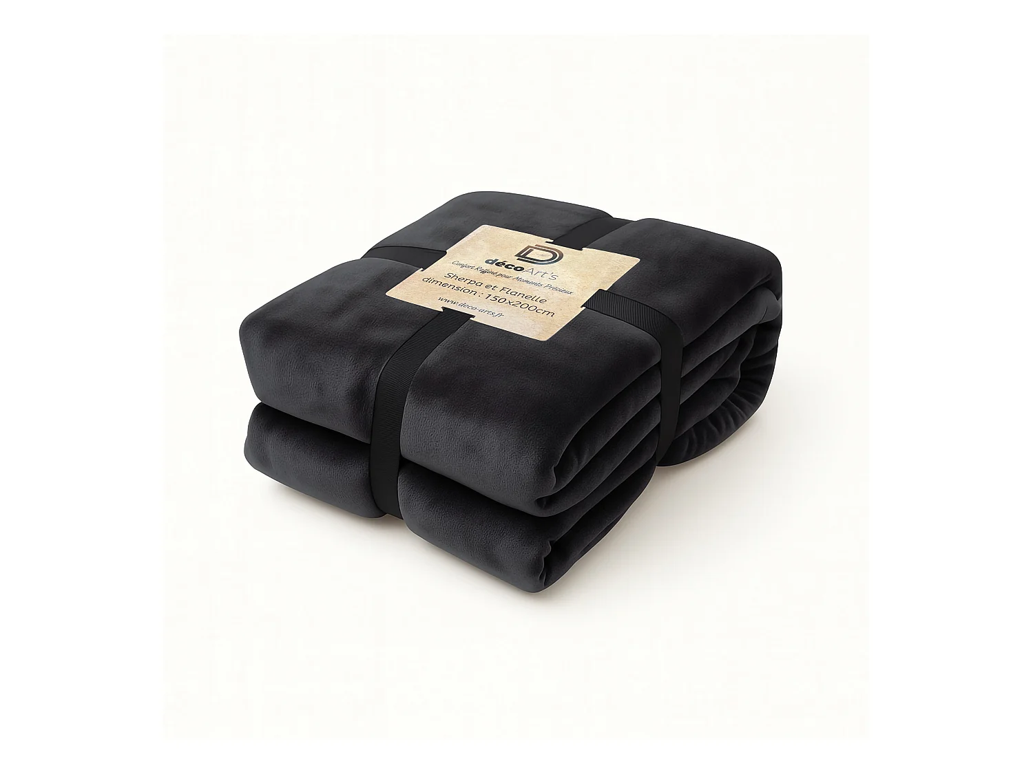 Plaid Sherpa Flanelle 480GSM 150X200 Gris Anthracite DECO ARTS