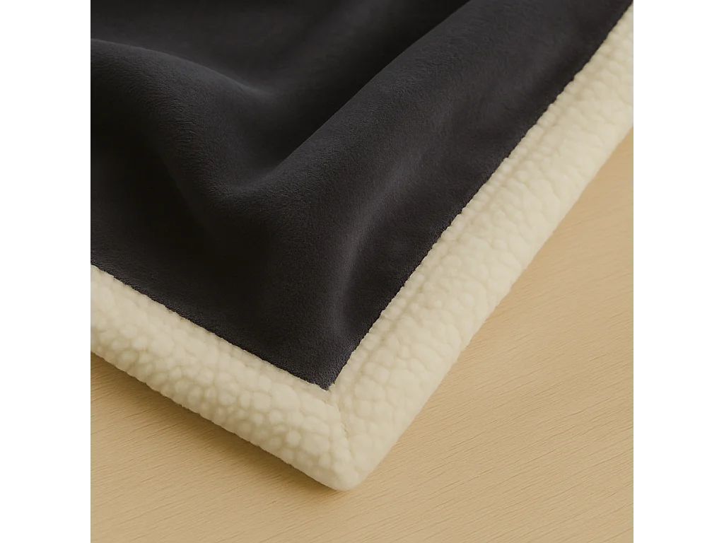 Plaid Sherpa Flanelle 480GSM 150X200 Gris Anthracite DECO ARTS