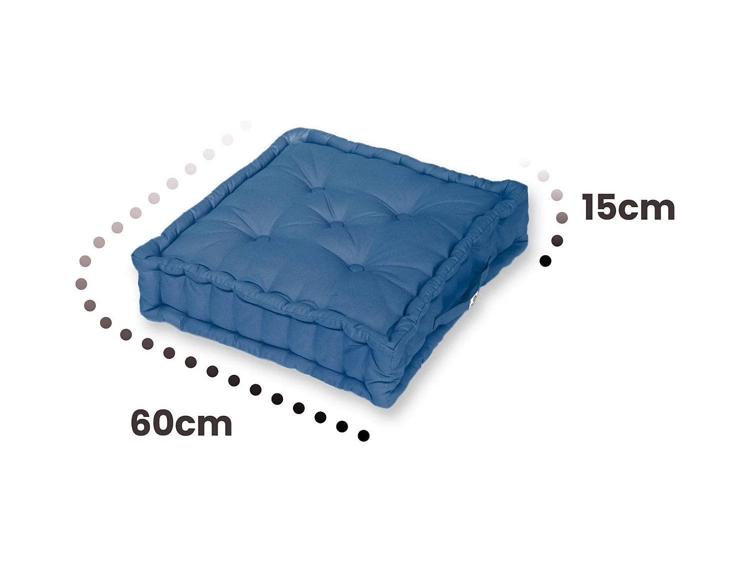 Coussin de sol lot de 2  - 60 x 60 cm Bleu Petrole
