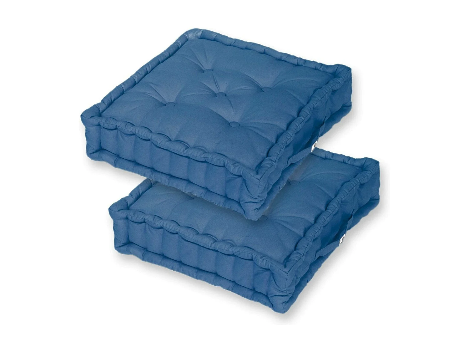 Coussin de sol lot de 2  - 60 x 60 cm Bleu Petrole