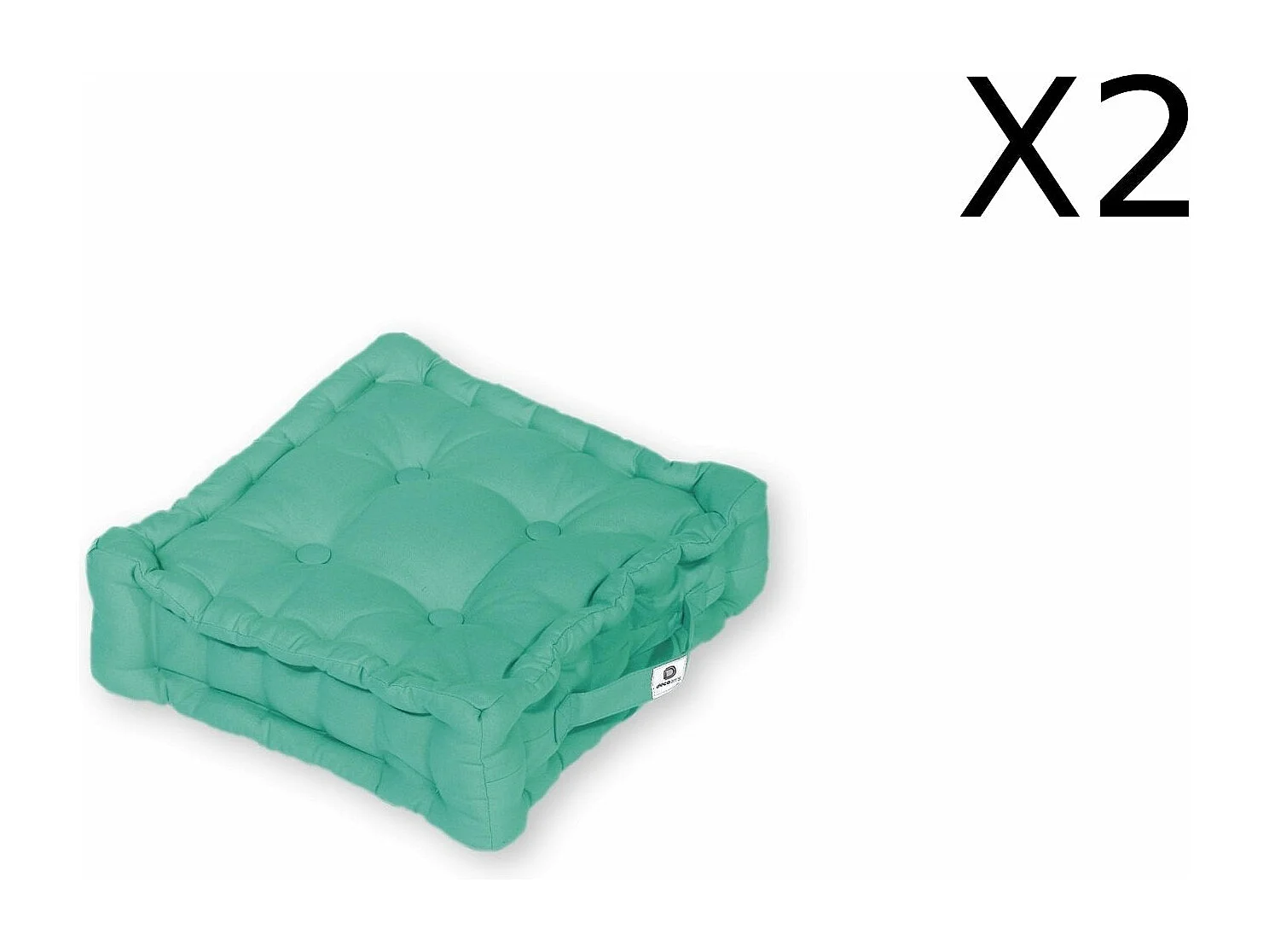 Coussin de sol lot de 2  - 40 x 40 cm Bleu Caraibes