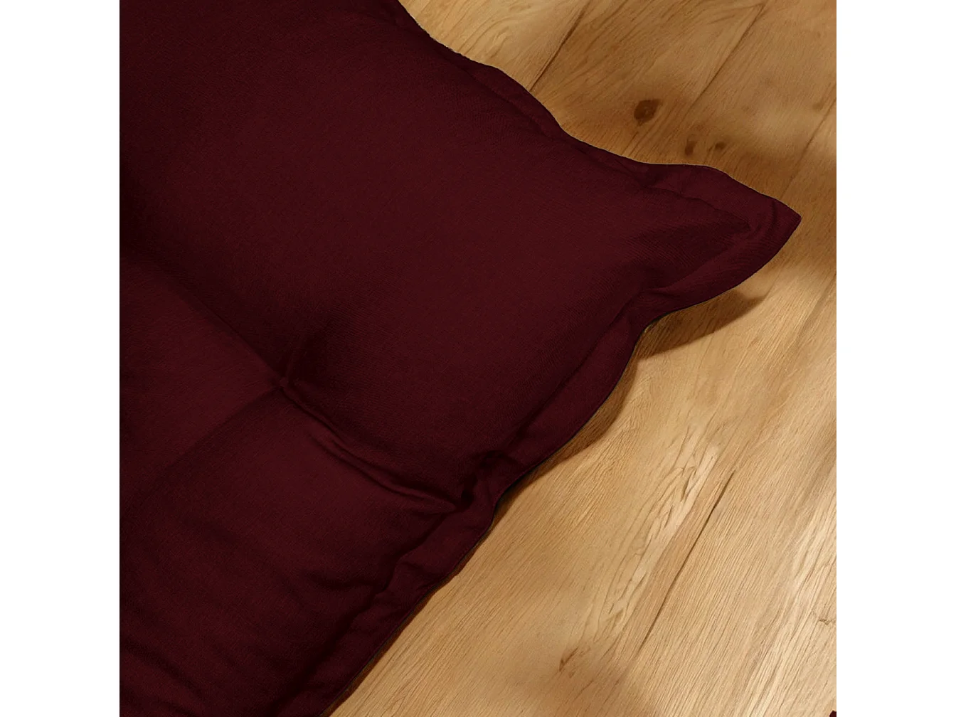 Futon XXL effet lin matelas de sol 195x100cm - prune