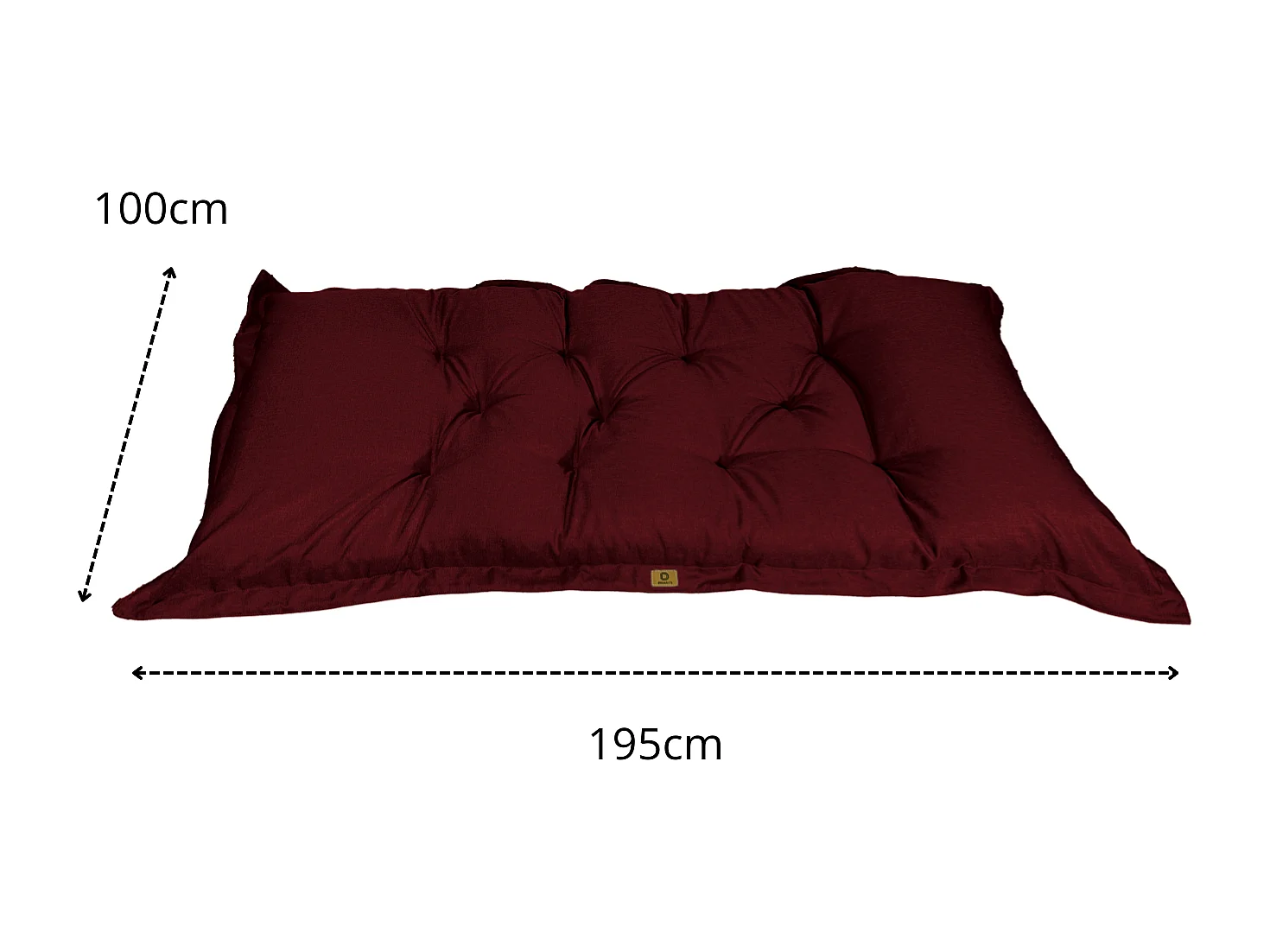 Futon XXL effet lin matelas de sol 195x100cm - prune