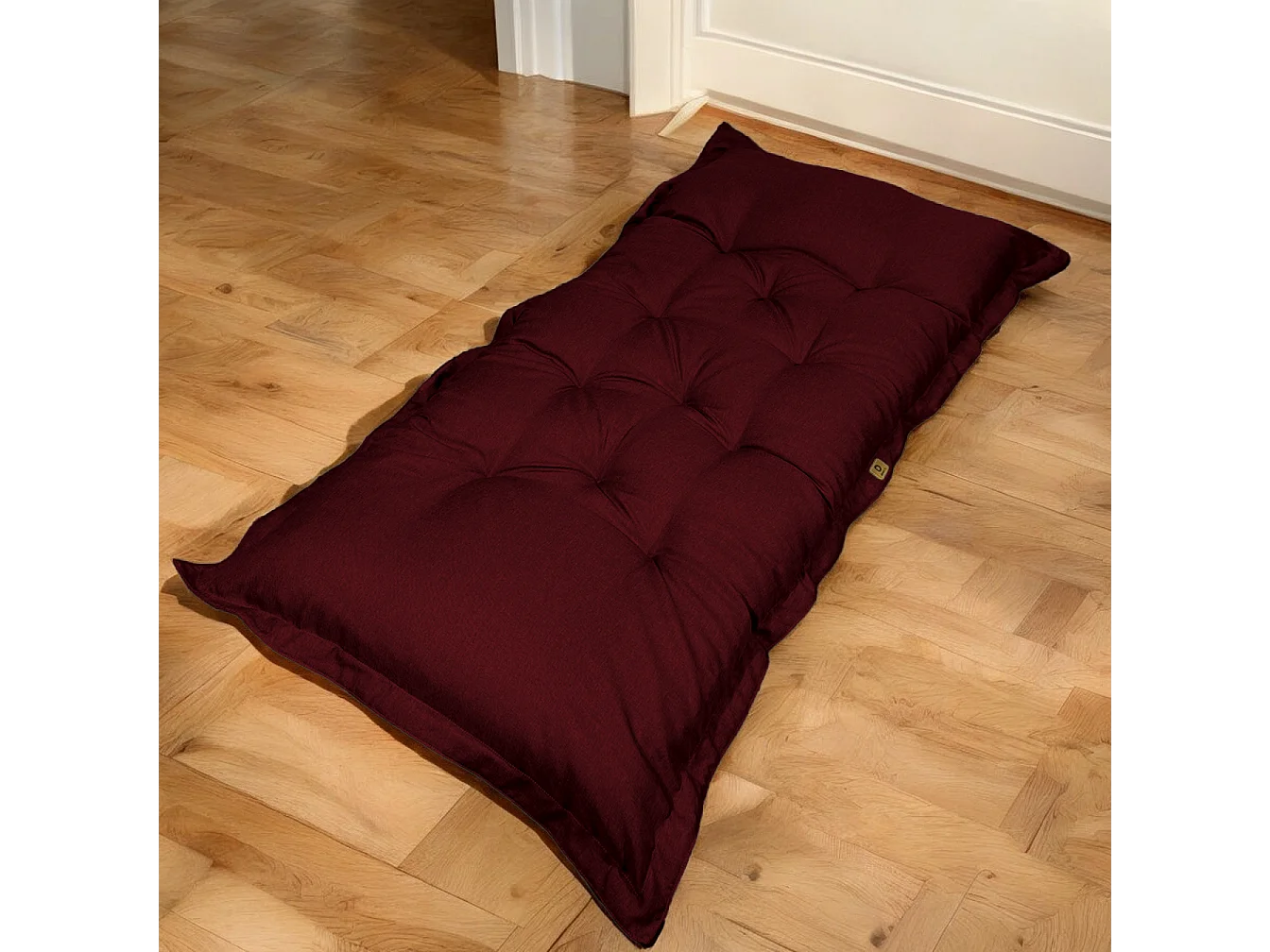 Futon XXL en lin matelas de sol 195x100cm - Prune