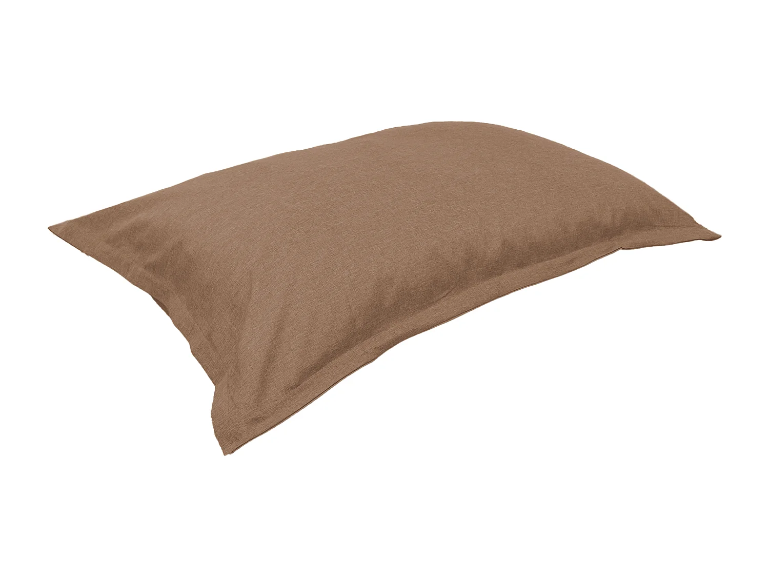 Pouf intérieur XL Housse effet lin terracotta 150x100cm