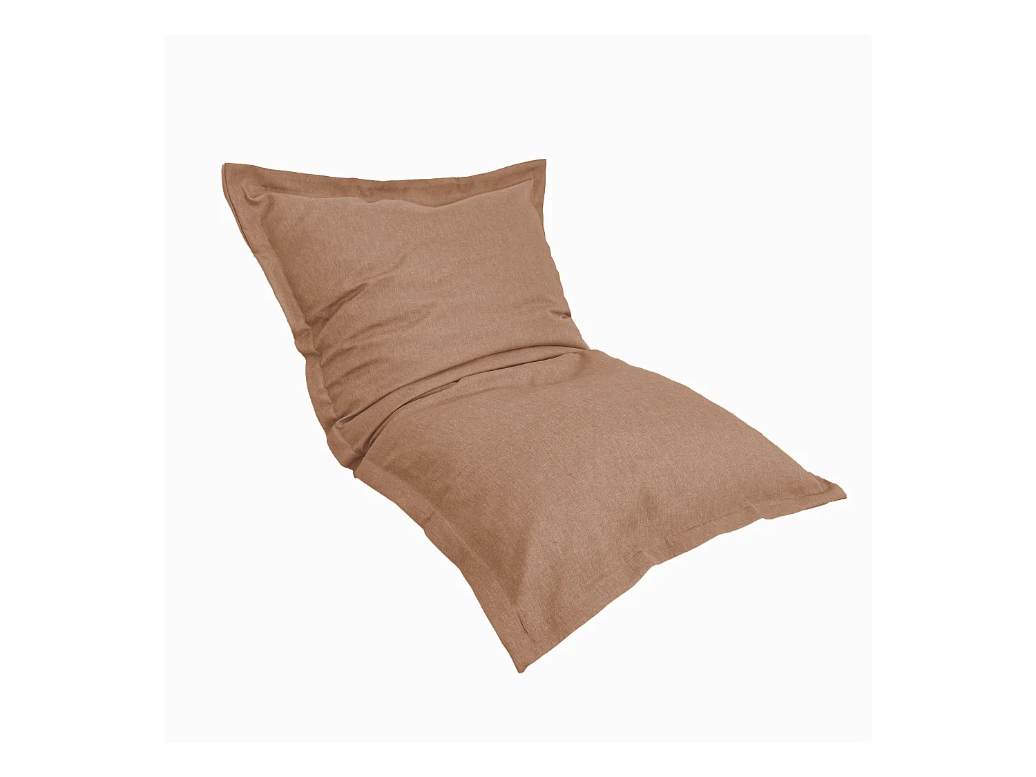 Pouf intérieur XL Housse effet lin terracotta 150x100cm