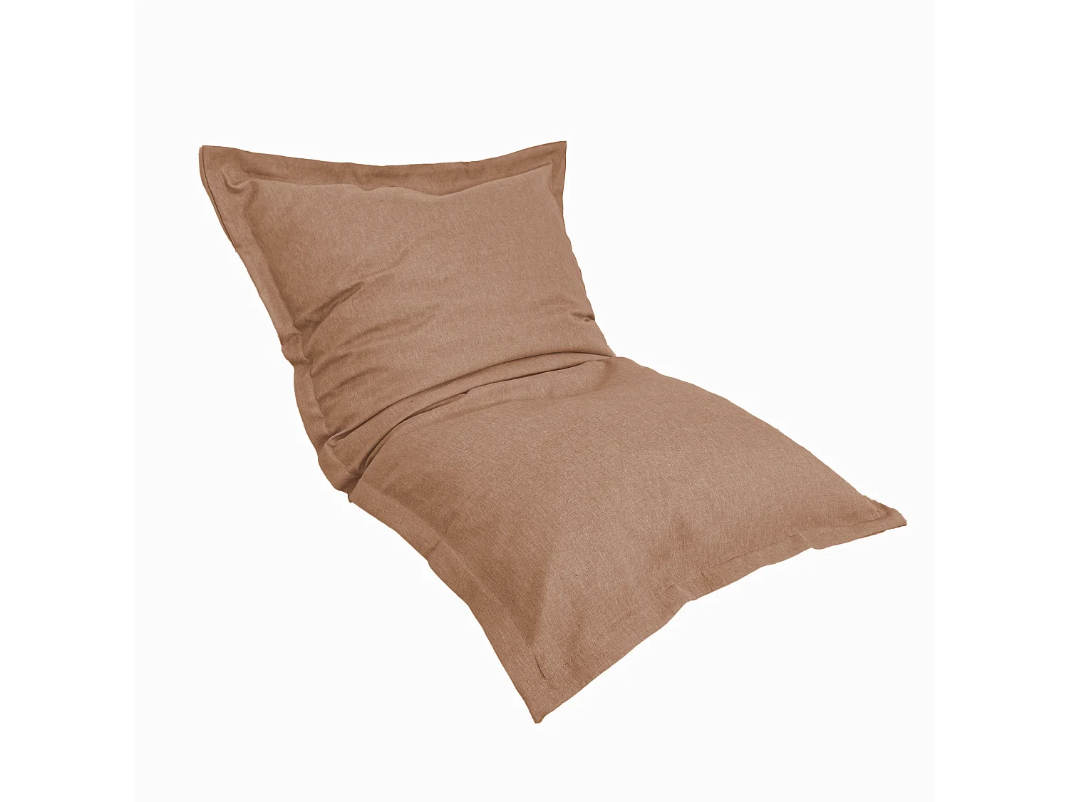 Pouf intérieur XL Housse effet lin terracotta 150x100cm