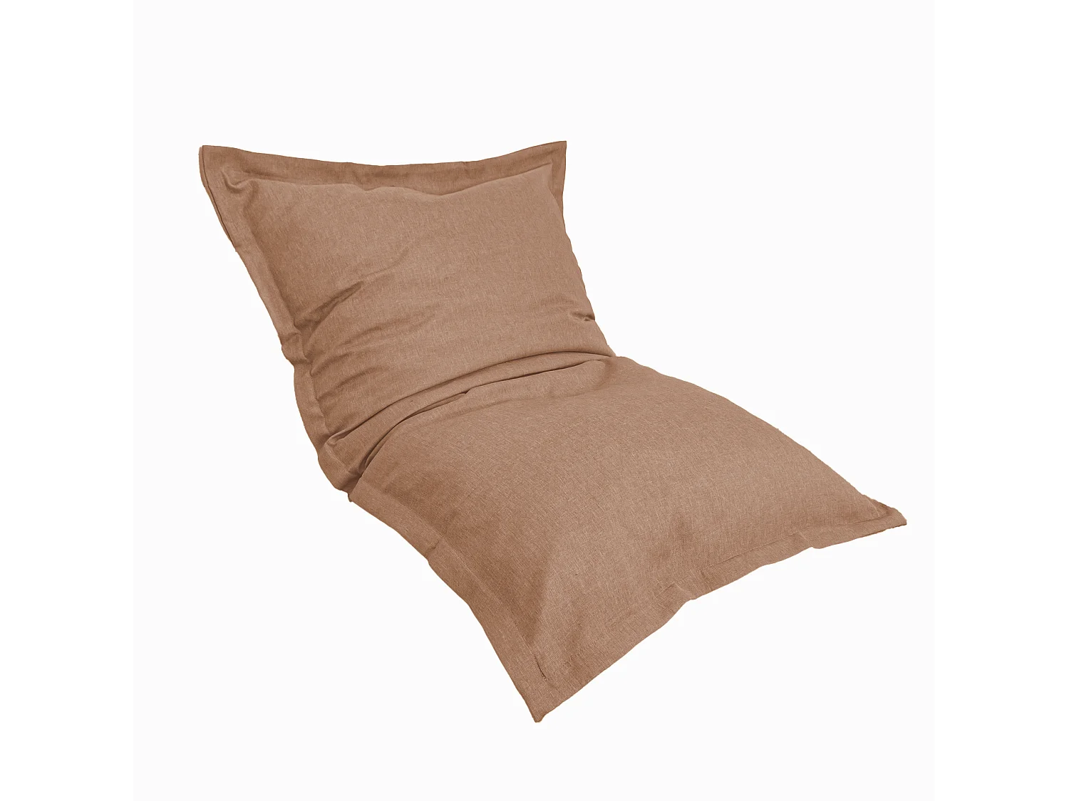 Pouf Intérieur XL - Housse effet Lin - 150x100cm - Marron