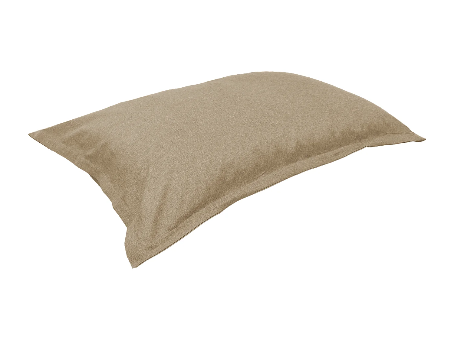 Pouf intérieur XL Housse effet lin beige 150x100cm