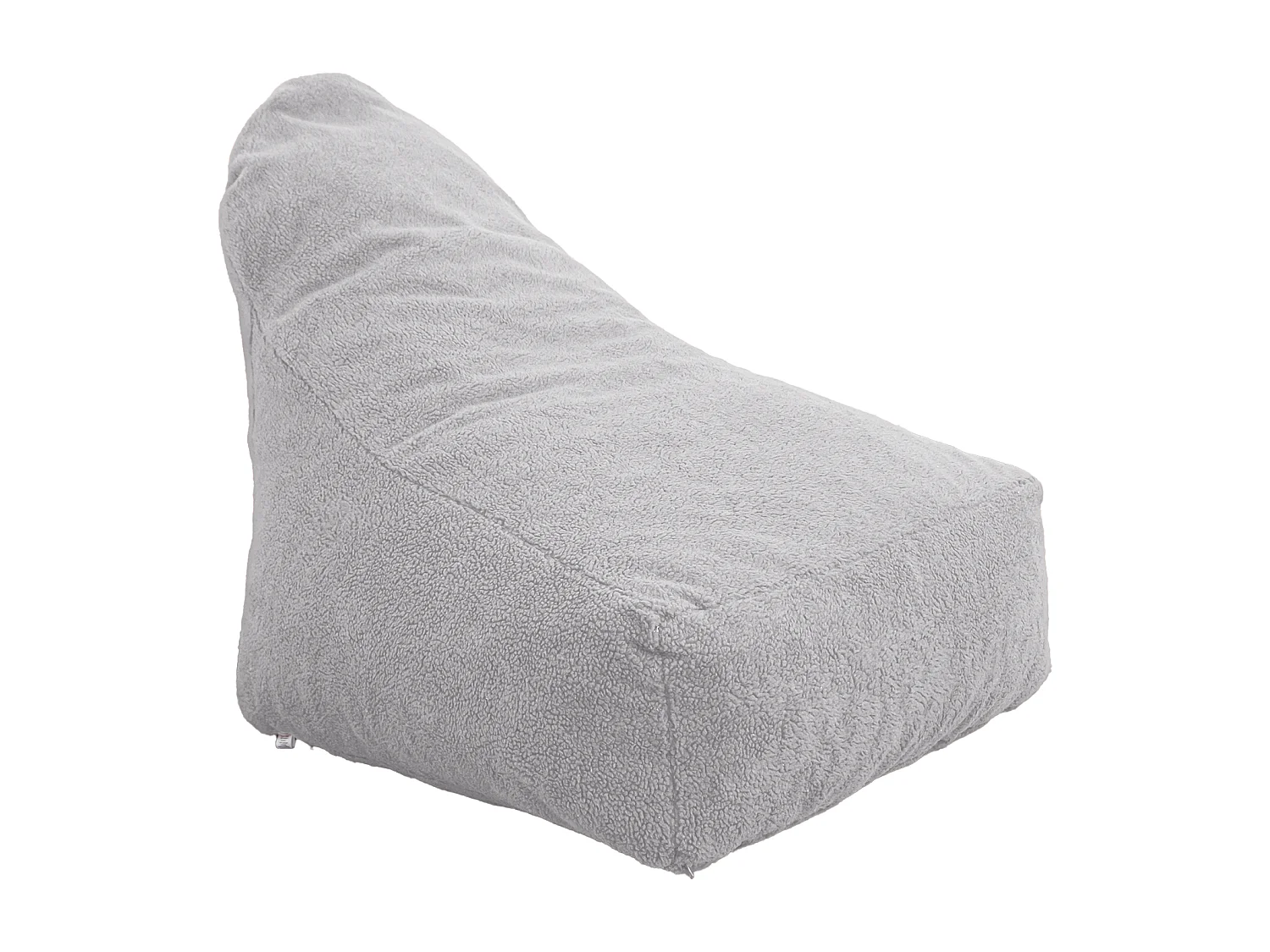 Pouf fauteuil XXL d'intérieur en tissu sherpa - 120x70x90 cm - Gris clair