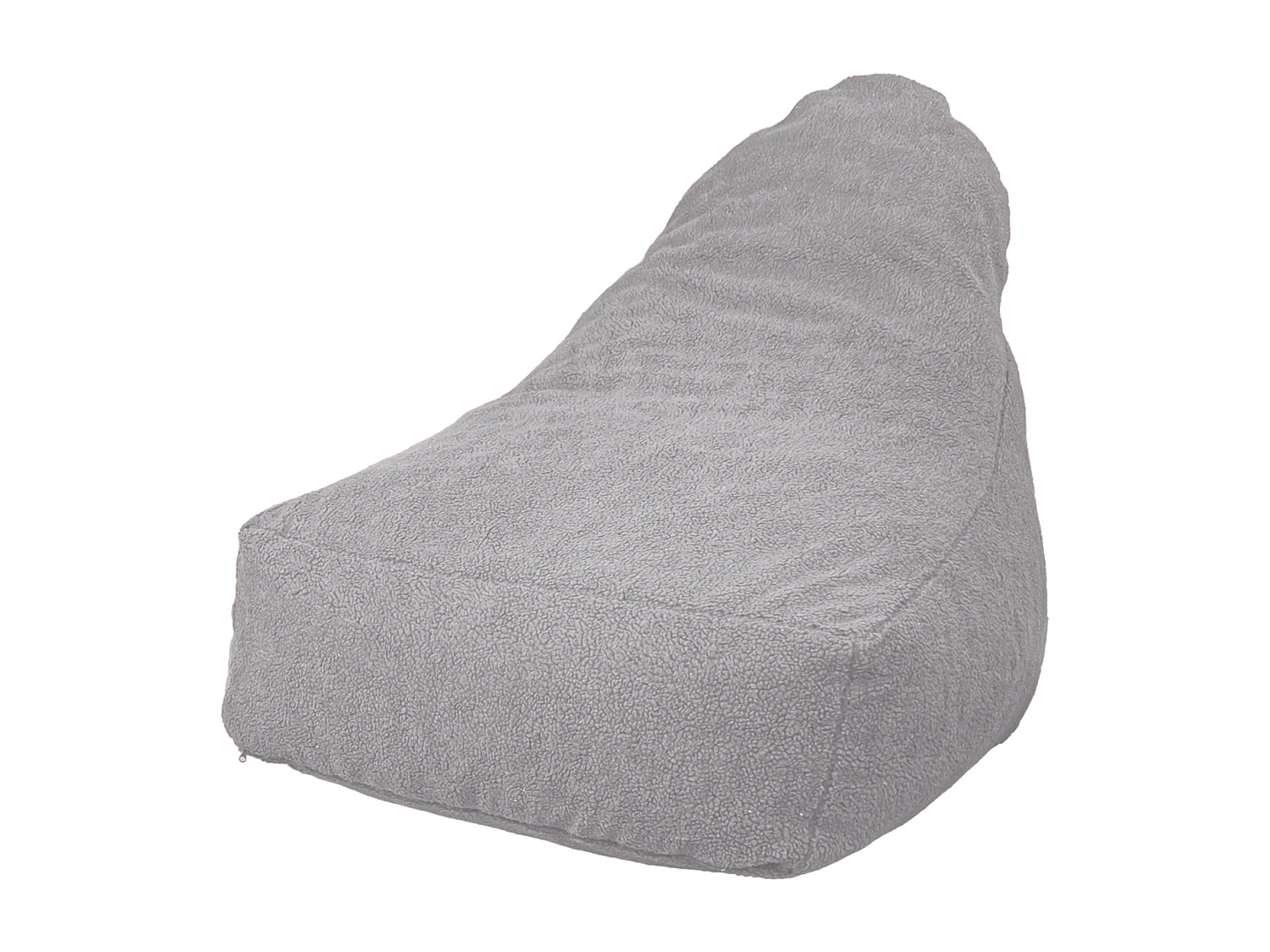 Pouf fauteuil XXL d'intérieur en tissu sherpa - 120x70x90 cm - Gris clair