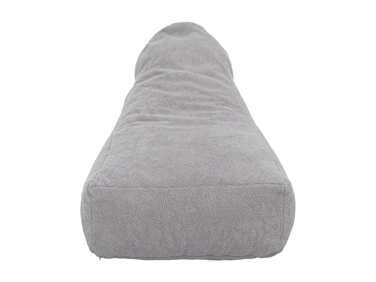 Pouf fauteuil XXL d'intérieur en tissu sherpa - 120x70x90 cm - Gris clair