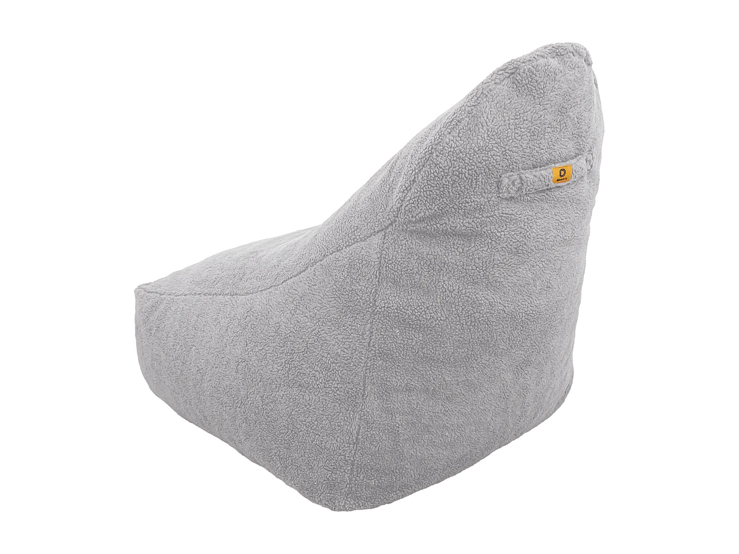 Pouf fauteuil XXL d'intérieur en tissu sherpa - 120x70x90 cm - Gris clair