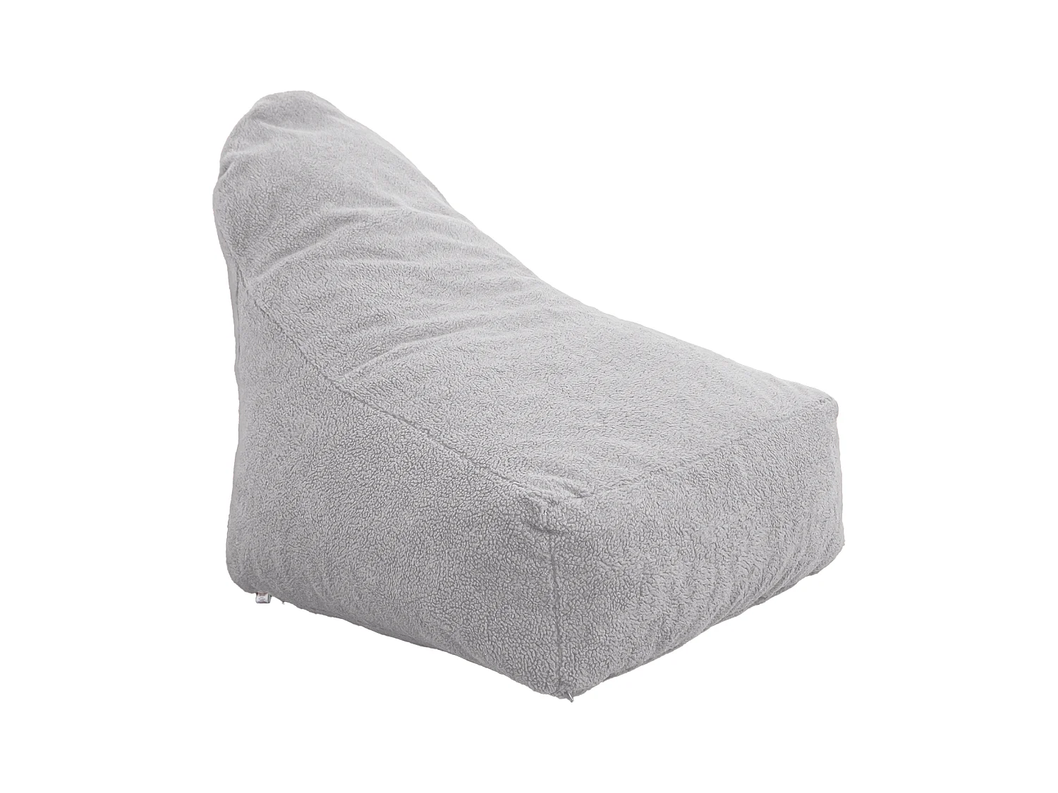 Pouf fauteuil XXL d'intérieur en tissu sherpa - 120x70x90 cm - Gris clair