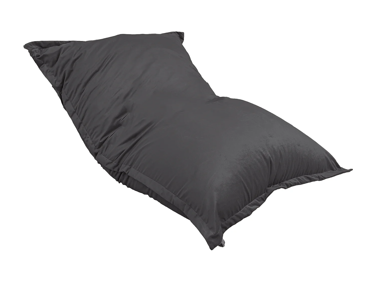 Pouf intérieur XXL Housse en velours gris foncé 190x155cm
