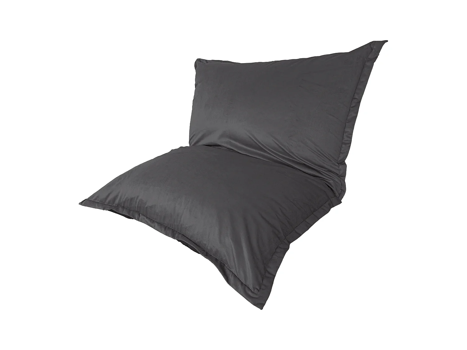 Pouf intérieur XXL Housse en velours gris foncé 190x155cm